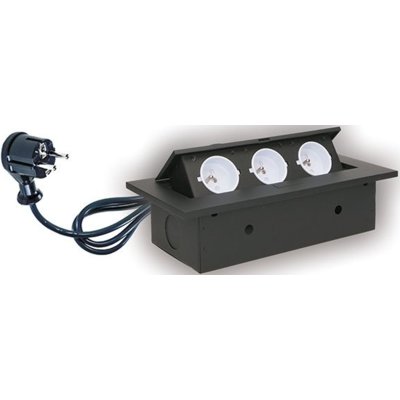 Orno Gniazda wpuszczane w blat AE-1338 3 gniazda Biały 1.5 metra)