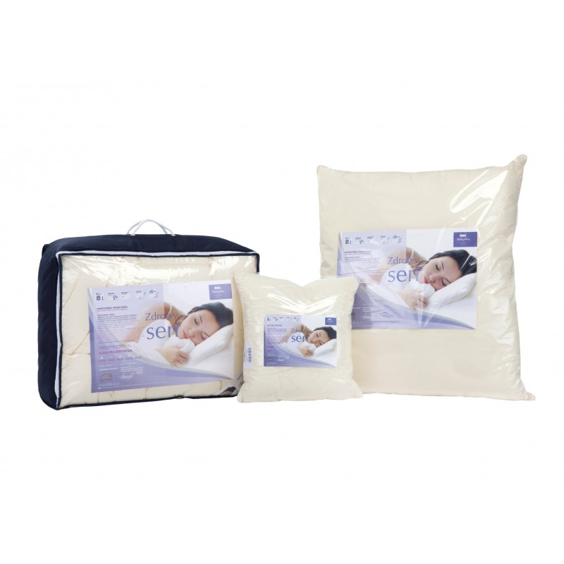 Poduszka pikowana + antyalergiczna AMZ MIKROFIBRA Rozmiar - 40x60, Kolor poduszek i kołder - biały