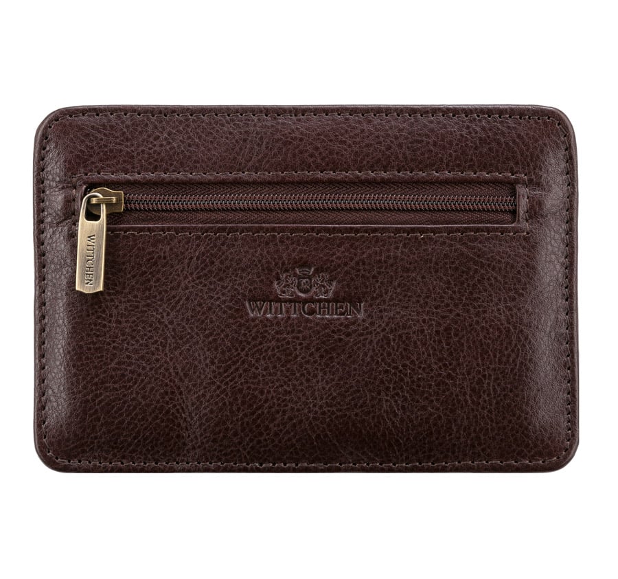 Saszetka skórzana z kieszenią na suwak