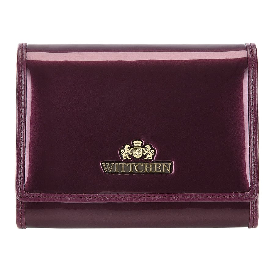 Damski portfel ze skóry lakierowany średni