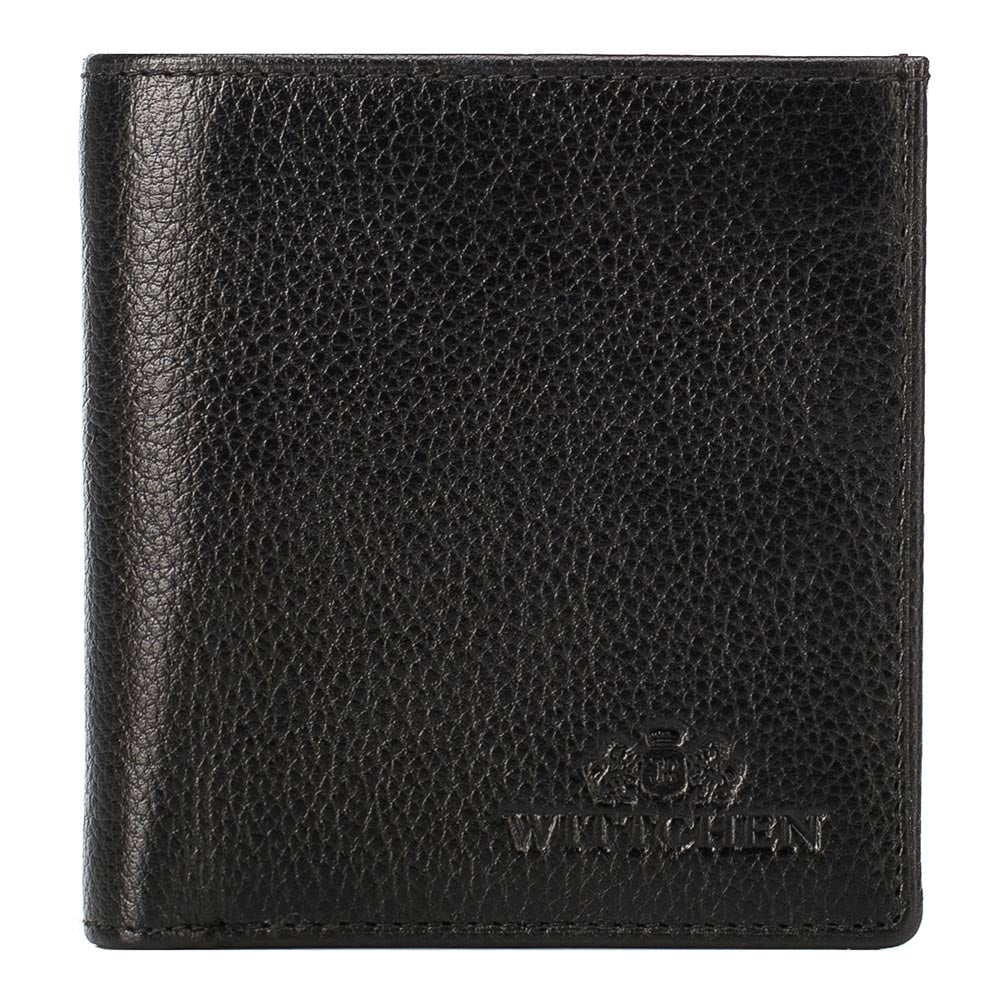 Damski portfel z RFID skórzany kwadratowy z ochroną kart czarny