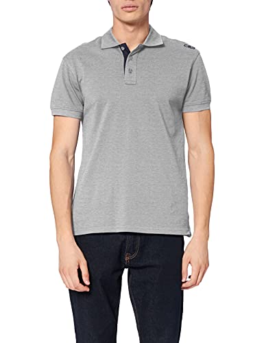 CMP męski T-shirt Polo 39d8377 szary Grigio Mel. 54