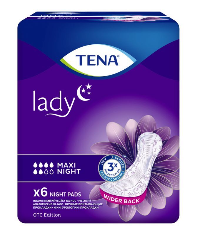 SCA Tena Lady Maxi Night, podpaski specjalistyczne, OTC, 6 sztuk |TYDZIEŃ  od 99,99 zł !!! 9096894