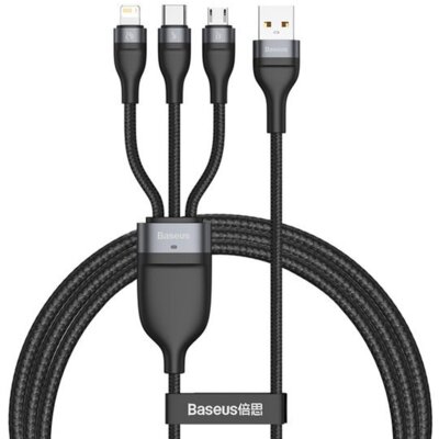 Baseus Kabel Usb 3W1 Do Iphone Micro Type-c 5A Led