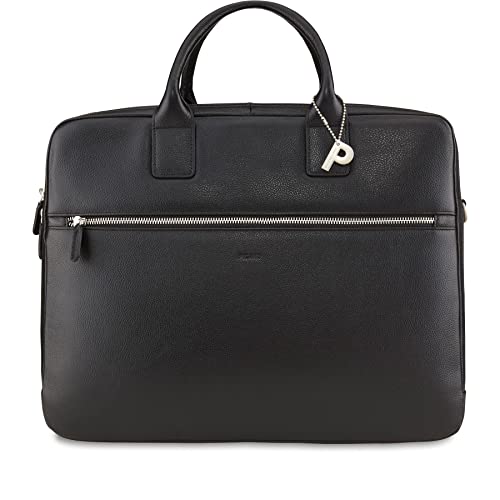 Picard Aktówka unisex Milano z prawdziwej skóry | szerokość 42 cm wysokość 30 cm długość 10 cm z zamkiem błyskawicznym | biznesowa, czarny, Rozmiar uniwersalny, aktówka