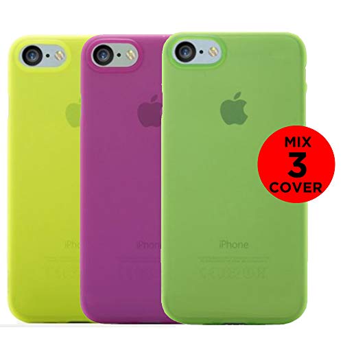 aiino Z3RO - 3 x etui na telefon komórkowy iPhone 7, iPhone 8 i iPhone SE (2020) ochrona przód i tył z tworzywa TPU odporne na zarysowania - zielony, limonkowy, różowy