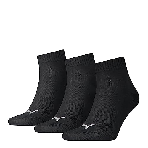 Puma Quarter Plain Skarpety Sportowe Unisex, Czarny, 35-38/3 pary