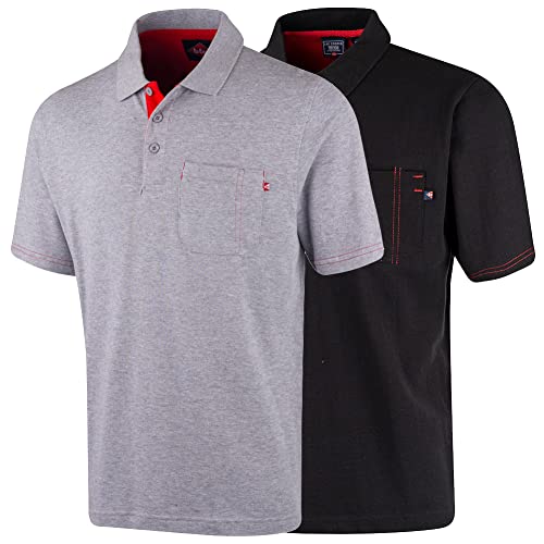 Lee Cooper Męska koszulka polo z piki Lee Cooper, szara, 3 x duża, szary marl, rozmiar 3XL UK