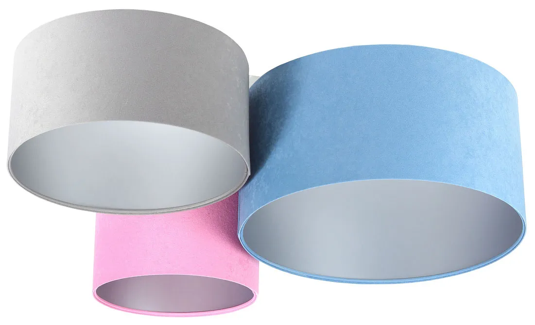 Kolorowy plafon ze srebrnym wnętrzem abażura W4-R57