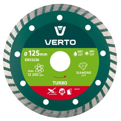 Verto Tarcza diamentowa 125mm, turbo, , 61H2T5