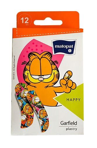 Zestaw plastrów HAPPY z kotem Garfieldem 12 szt.