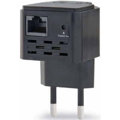 Gembird WIFI REPEATER MINI WNP-RP300-03-BK B/G/N300 + GNIAZDO RJ45 DO GNIAZDKA 230V CZARNY WNP-RP300-03-BK