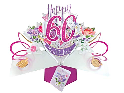 Second Nature Pop Ups Second Nature 60th Birthday Flowers Pop Up kartka okolicznościowa - POP193 POP193A