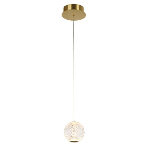 Italux LAMPA wisząca ROSARIO PND-12220121-1A-GD glamour OPRAWA okrągły ZWIS LED 4,2W 3000K szklany przezroczysty PND-12220121-1A-GD