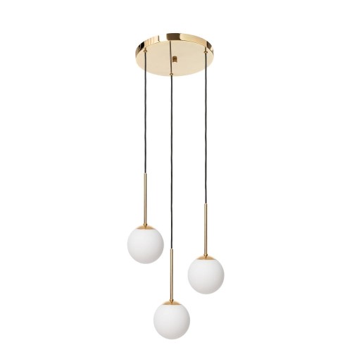 Kaspa : Lampa sufitowa / plafon Lamia 3 klosze złota 11029305