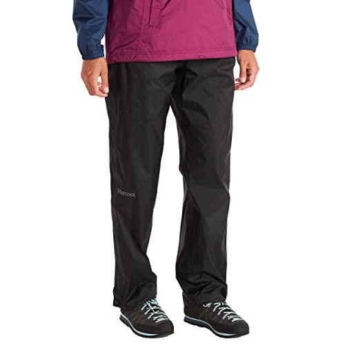 Marmot Marmot Damskie spodnie Wm's PreCip Eco Full Zip Pant Short, wodoszczelne spodnie przeciwdeszczowe, wiatroszczelne, oddychające spodnie przeciwdeszczowe na wędrówki i trekking, czarne, L 46720S