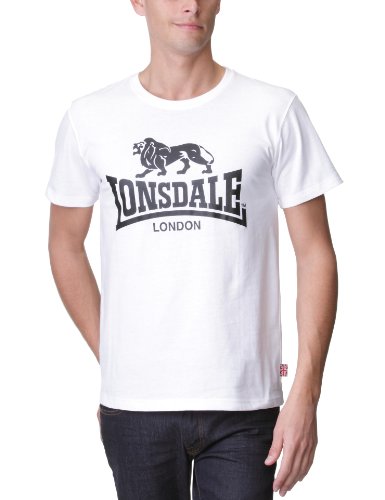 Lonsdale męski T-shirt z logo - biały, XL