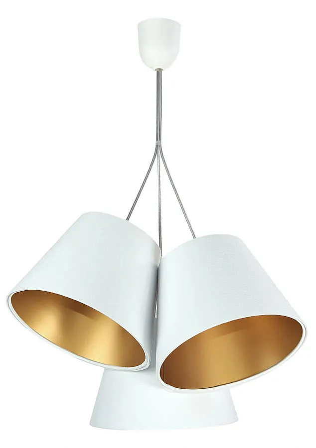 Biało złota lampa wisząca welurowa D8-D62