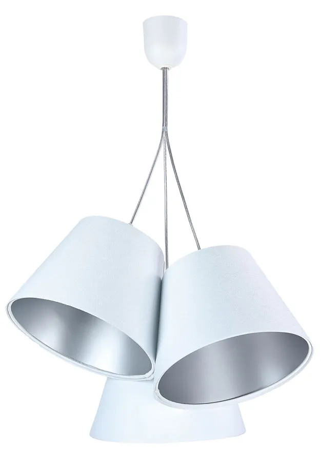 Biało-srebrna potrójna lampa wisząca F1-C87