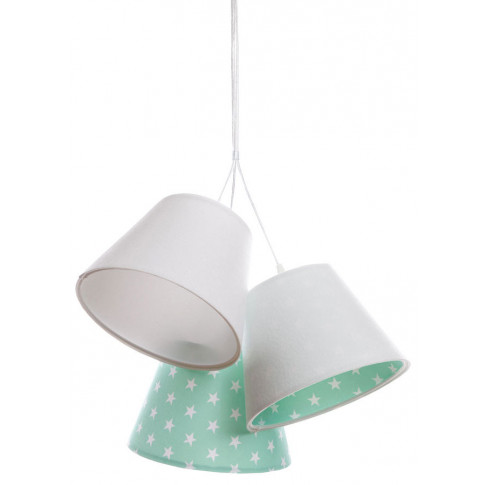 Biało-zielona dziecięca lampa wisząca w gwiazdki G4-D32