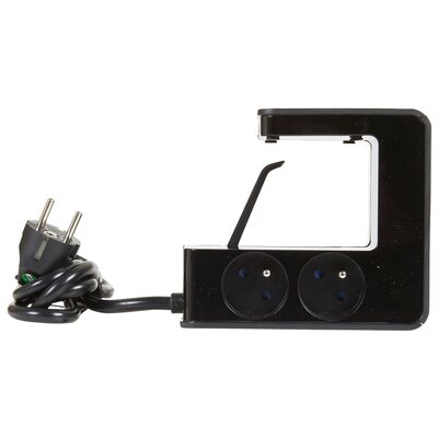 Przedłużacz klip 4x2P+Z +2USB Czarny 1,5m
