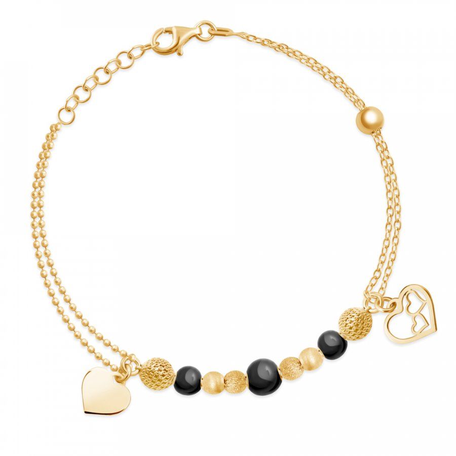 Murrano Srebrna Bransoletka Złocona 925 Hollywood Kuleczki Grawer YB-217