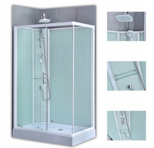 Hydrosan Kabina prysznicowa prostokątna zabudowana 120x80 WSH-307L