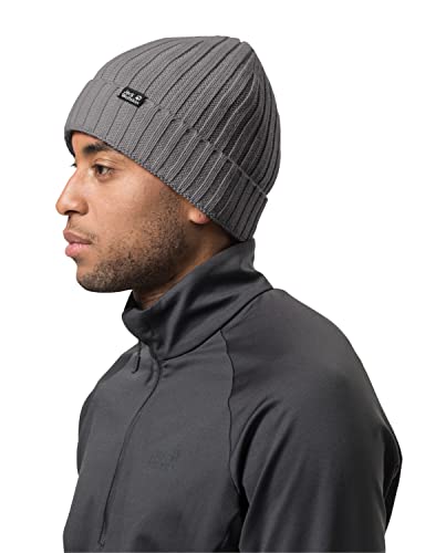 Jack Wolfskin Czapka uniseks wiatroszczelna Stormlock Rip Knit Cap szary szary (Grey Heather) Rozmiar uniwersalny 1907121-6110