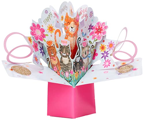 Second Nature Pop Ups Druga natura urodziny koty pop-up kartka z życzeniami - POP180 POP180A