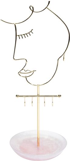 Stojak na biżuterię Face różowy kwarc