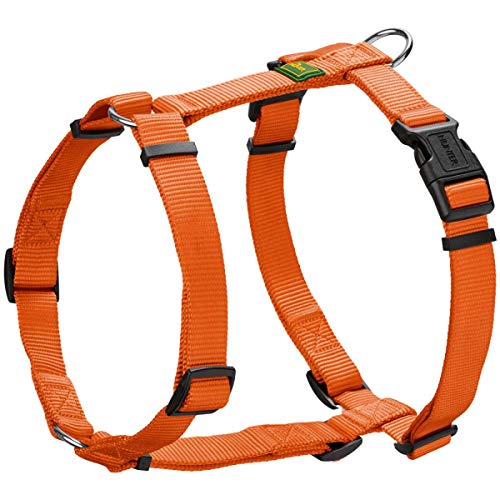Hunter 42595 Geschirr Für Hunde, Nylon, Vario-Rapid, S, 38-52 C, M, Nylon, Orange, 5-Fach Verstellbar