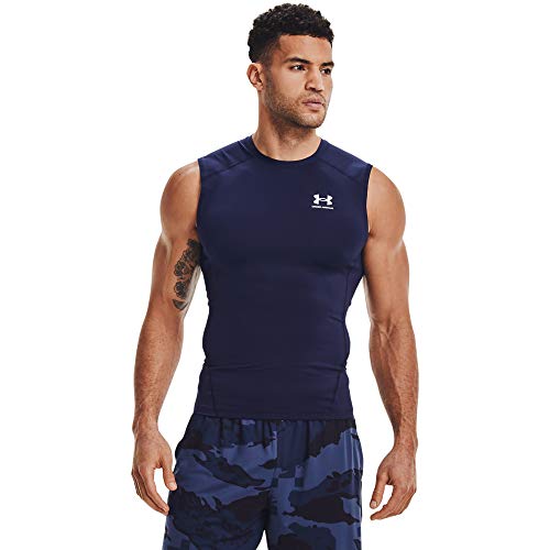 Under Armour Under Armour Męska koszulka Heatgear Armour Compression niebieski granatowy/biały (Midnight Navy/White (410) S 1361522-410-Small