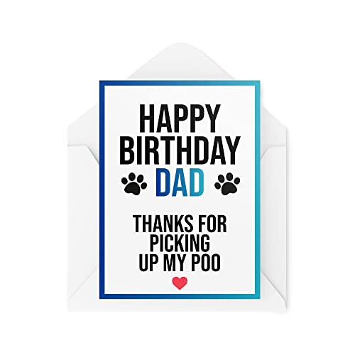 Tongue in Peach Śmieszne kartki urodzinowe dla taty od psa, kartki okolicznościowe dla miłośnika zwierząt na urodziny, podziękowania za odebranie mojego psa tatusia, CBH254 TIP_CARD_CBH254