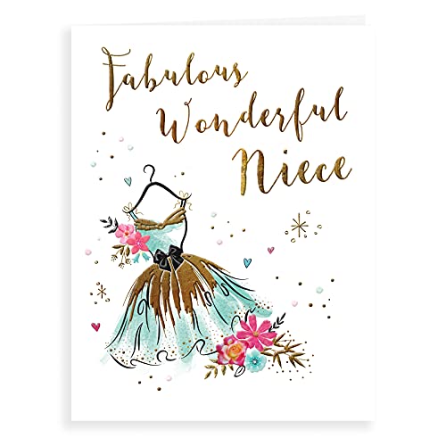 Koko Designs Luksusowa piękna współczesna kartka urodzinowa cudowna siostrzenica - 20 x 15 cm - wzory Koko K70026