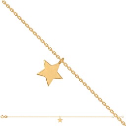 Złota bransoletka 585 łańcuszkowa gwiazda prezent