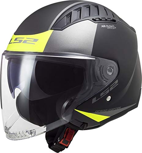 LS2, Kask motohelm jet Copter urbane czarnymat żółty, XS