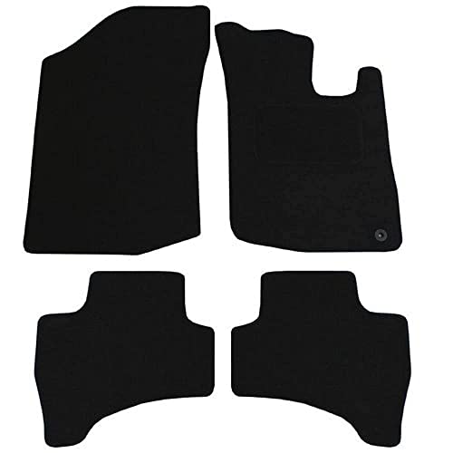 JVL 2251 Citroen C1 2005-2013 MK1 w pełni dopasowane 4-częściowy zestaw dywaników samochodowych z 1 klipsem, czarny