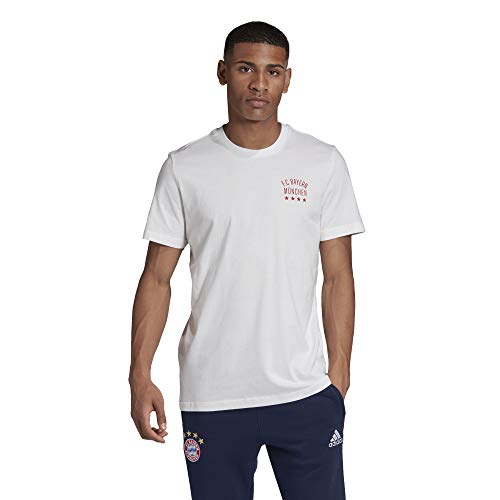 adidas T-shirt męski Fc Bayern Street Graphic Tee biały biały/Fcbtru XS