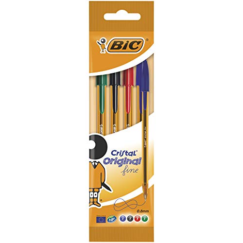 BIC Długopis Cristal Fine Mix kolorów 4 sztuk 872725