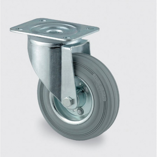 TENTE Koła przemysłowe z maksymalnym obciążeniem 70-205 kg, szara guma 3470DIR125P62