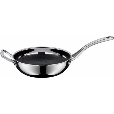 WMF Profi wok Resist, 28 cm, materiał powlekany, wielowarstwowa struktura plastra miodu, uchwyt z tworzywa sztucznego, do płyt indukcyjnych, wysokość, czarna 1756536411