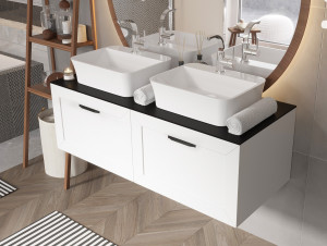 BESCO SUD-654-NZ DEXA szafka umywalkowa bez blatu z syfonem w komplecie uchwyt złoty 60/50/40 cm niebieska/ na zamówienie