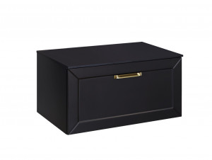 BESCO SUD-854-CZ DEXA szafka umywalkowa bez blatu z syfonem w komplecie uchwyt złoty 80/50/40 cm czarna