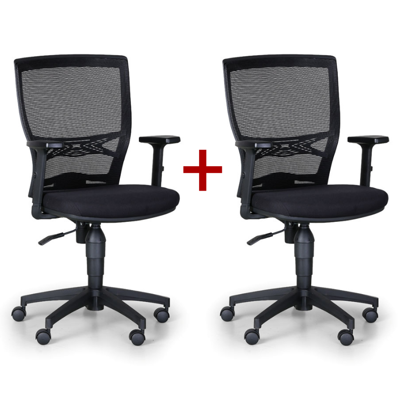 B2B Partner Krzesło biurowe Venlo 1+1 gratis, czarne 415040