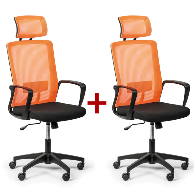 B2B Partner Krzesło biurowe Base plus 1+1 GRATIS, pomarańczowy 415080