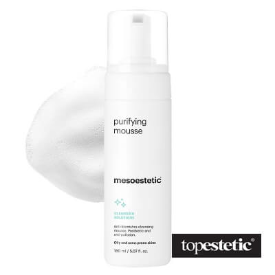 Mesoestetic Mesoestetic Puryfying Mousse Równoważąca i przeciwdziałająca zanieczyszczeniom pianka do mycia twarzy do skóry tłustej i trądzikowej 150 ml