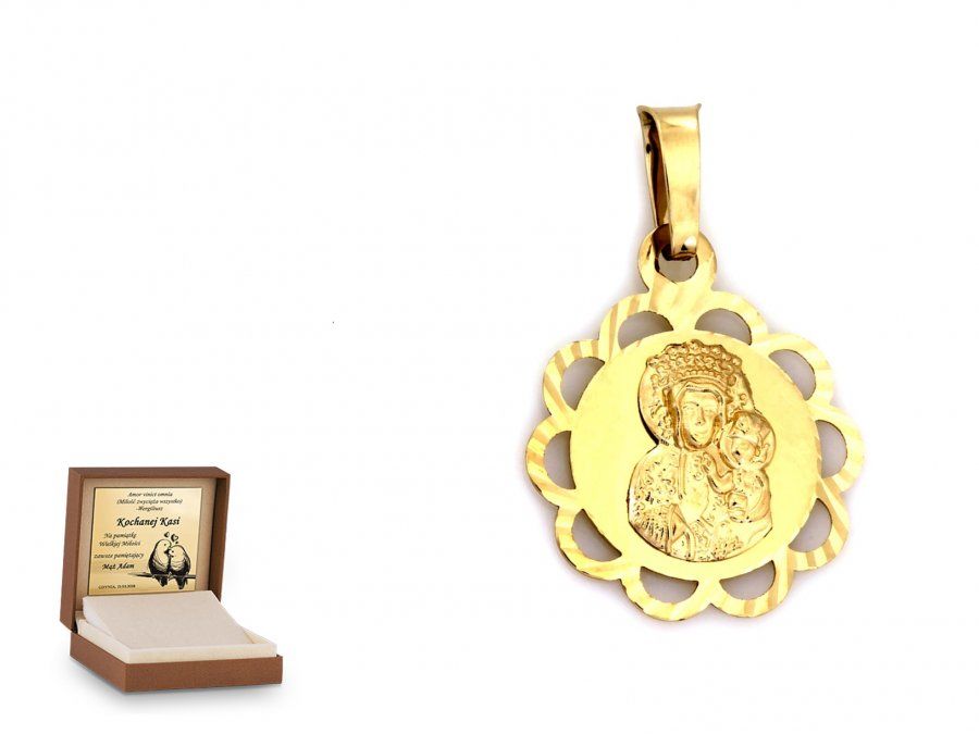 Ciesielscy Złota zawieszka 585 medalik prezent grawer CS-ZA_5971_-0-585