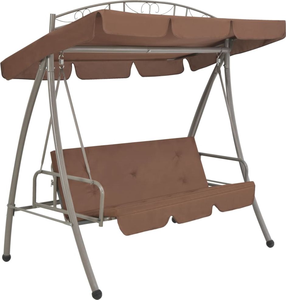 Elior Huśtawka ogrodowa brązowa z baldachimem Ronja