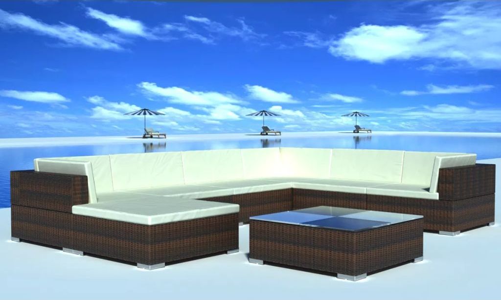 Elior zestaw wypoczynkowy do ogrodu Caste 3X brązowy 3859