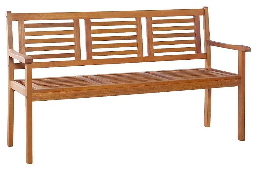 Elior Brązowa drewniana ławka ogrodowa H8-D91